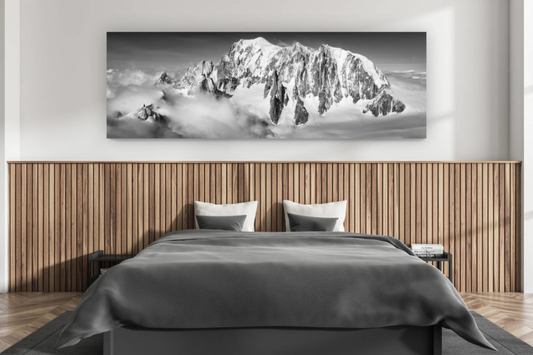 décoration murale chambre adulte moderne - intérieur chalet suisse - photo montagnes grand format alpes suisses - panorama sommet mont blanc photo paysage montagne