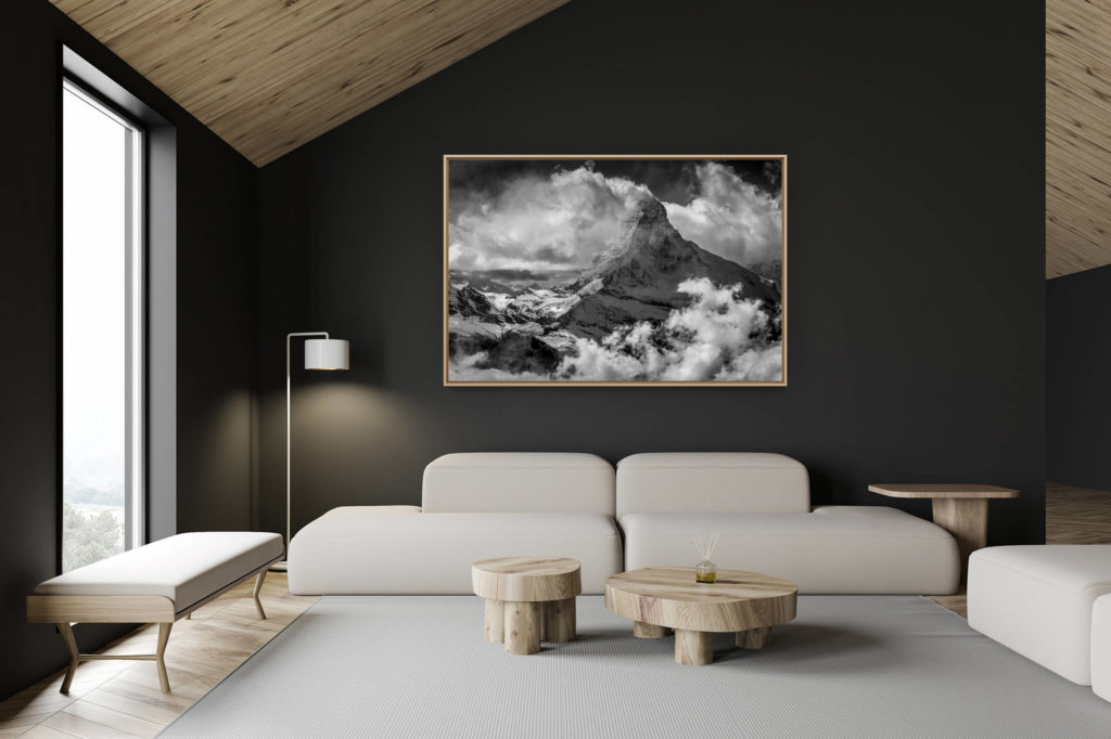 Dekoration Schweizer Chalet - Interieur Schweizer Chalet - Grosses Bergfoto - Zermatt Schweiz - The Matterhorn - Foto vom Matterhorn - Matterhorn