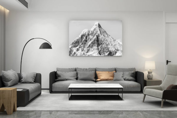 décoration salon contemporain suisse - cadeau amoureux de montagne suisse - Mont Cervin - Image montagne Mont Cervin - Matterhorn vu du Theodulpass