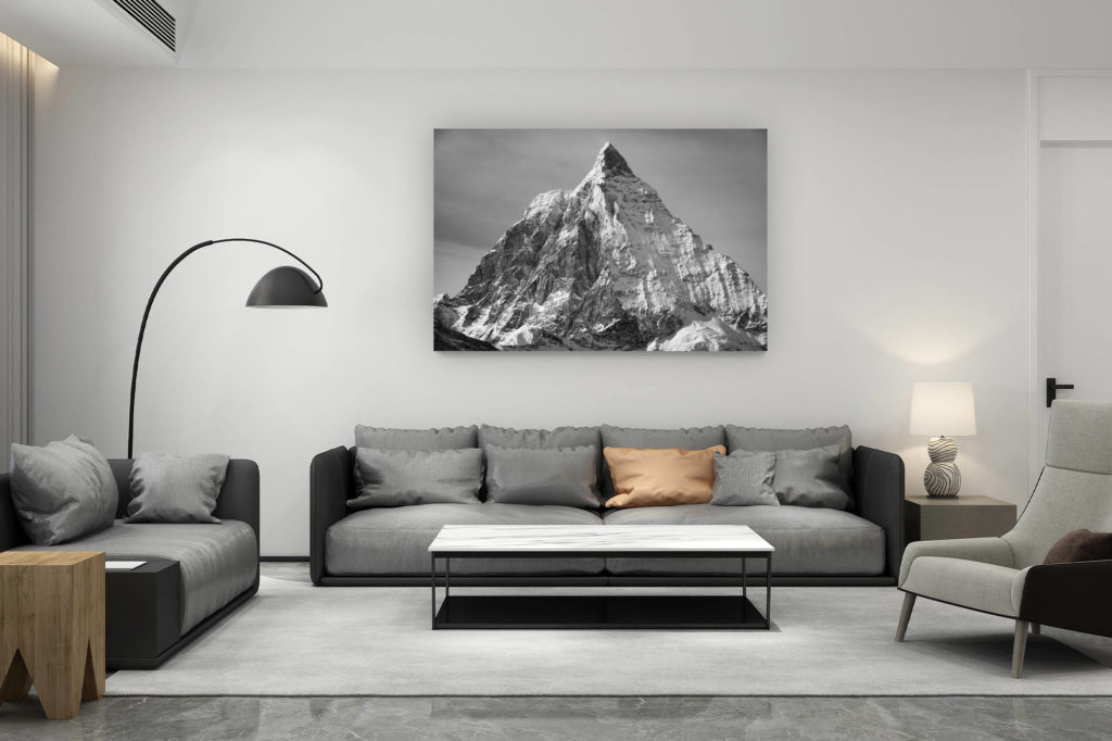décoration salon contemporain suisse - cadeau amoureux de montagne suisse - Photo du Cervin - Matterhorn vu du Theodulpass