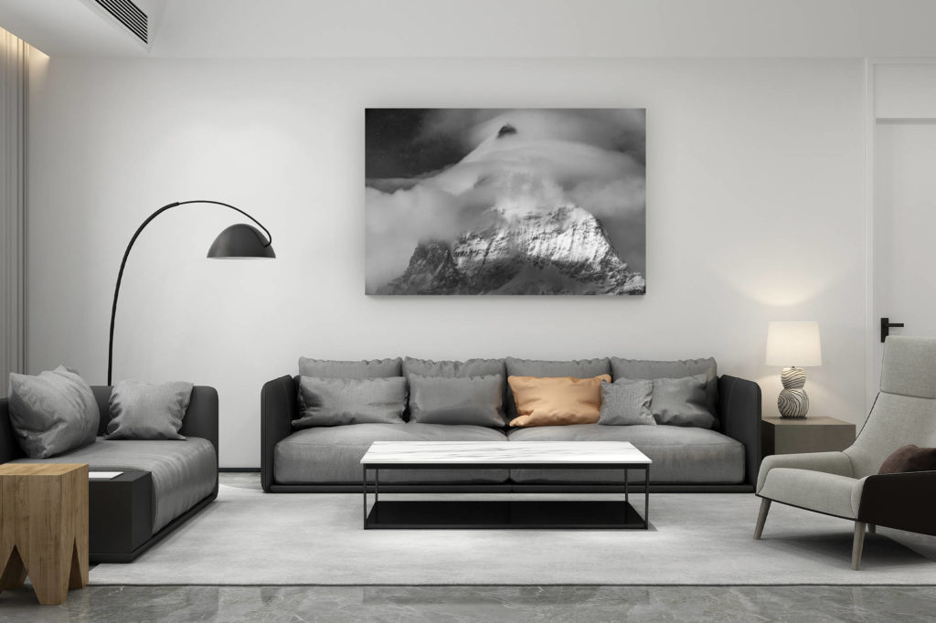 décoration salon contemporain suisse - cadeau amoureux de montagne suisse - Photo orage Matterhorn Mont Cervin