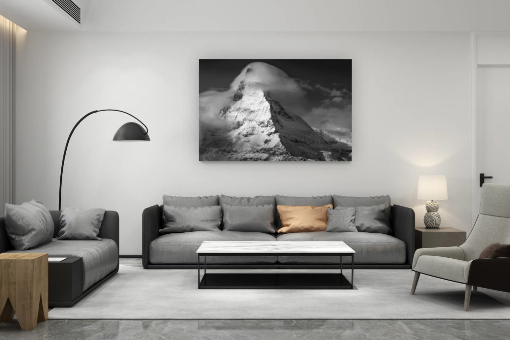 décoration salon contemporain suisse - cadeau amoureux de montagne suisse - Mont Cervin matterhorn - Photo mont cervin Matterhorn vu du Gornergratt