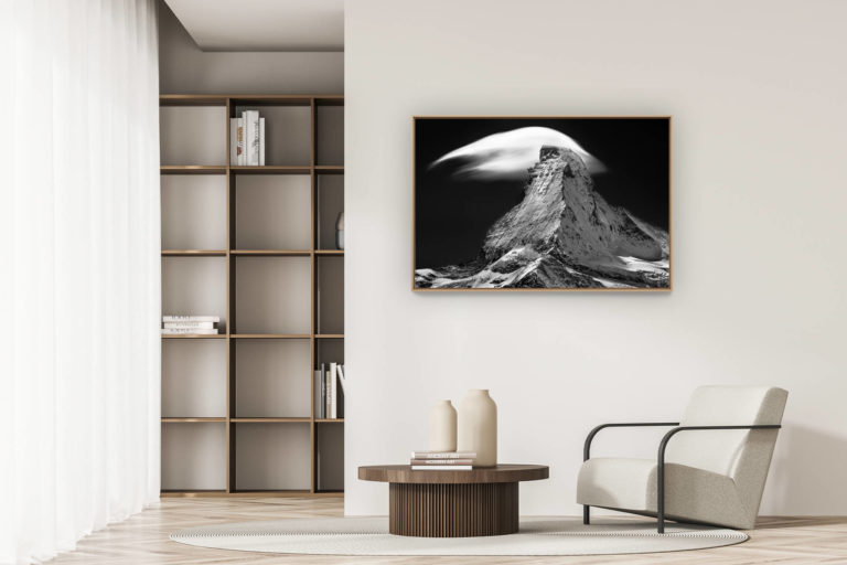 décoration appartement moderne - art déco design - Mont cervin Photo - Photo noir et blanc de Matterhorn