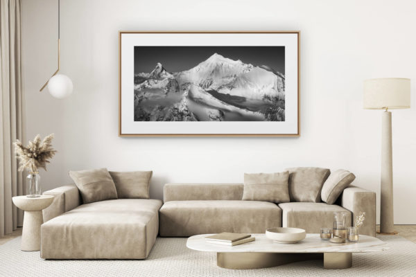 décoration salon clair rénové - photo montagne grand format - Weisshorn - Alpes suisses sommets - Photos de montagne Crans Montana