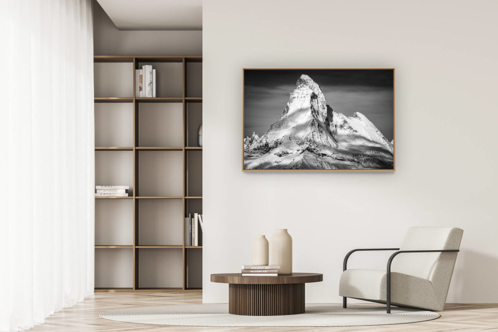 décoration appartement moderne - art déco design - Matterhorn Zebra - belle photo de montagne enneigée dans les Alpes Suisses du canton du Valais