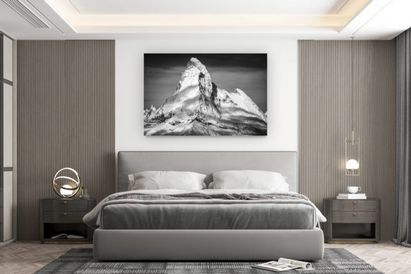 décoration murale chambre design - achat photo de montagne grand format - Matterhorn Zebra - belle photo de montagne enneigée dans les Alpes Suisses du canton du Valais