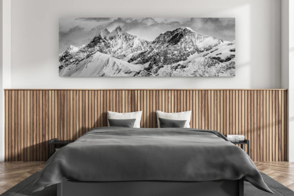 décoration murale chambre adulte moderne - intérieur chalet suisse - photo montagnes grand format alpes suisses - Image panoramique montagne Mont Cervin -