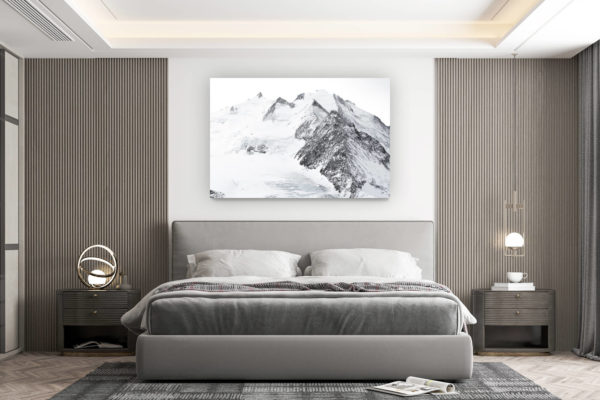 décoration murale chambre design - achat photo de montagne grand format - Sommet des Alpes et Massif montagneux suisse - Dom des Mischabels, Saas-Fee et Zermatt