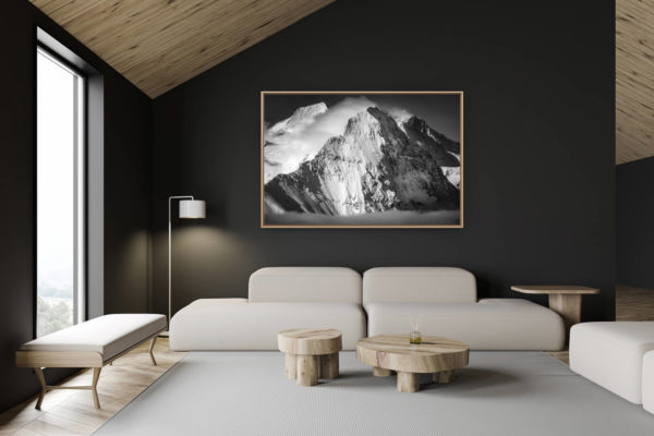 décoration chalet suisse - intérieur chalet suisse - photo montagne grand format - montagnes grindelwald Ogre Moine et Jeune fille