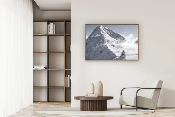modern apartment decoration - art deco design - Monch sphinx observatory - Grindelwald - swiss mountains in the clouds pictures