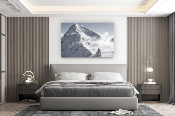décoration murale chambre design - achat photo de montagne grand format - Observatoire du sphinx Monch - Grindelwald - photos montagnes suisses dans les nuages