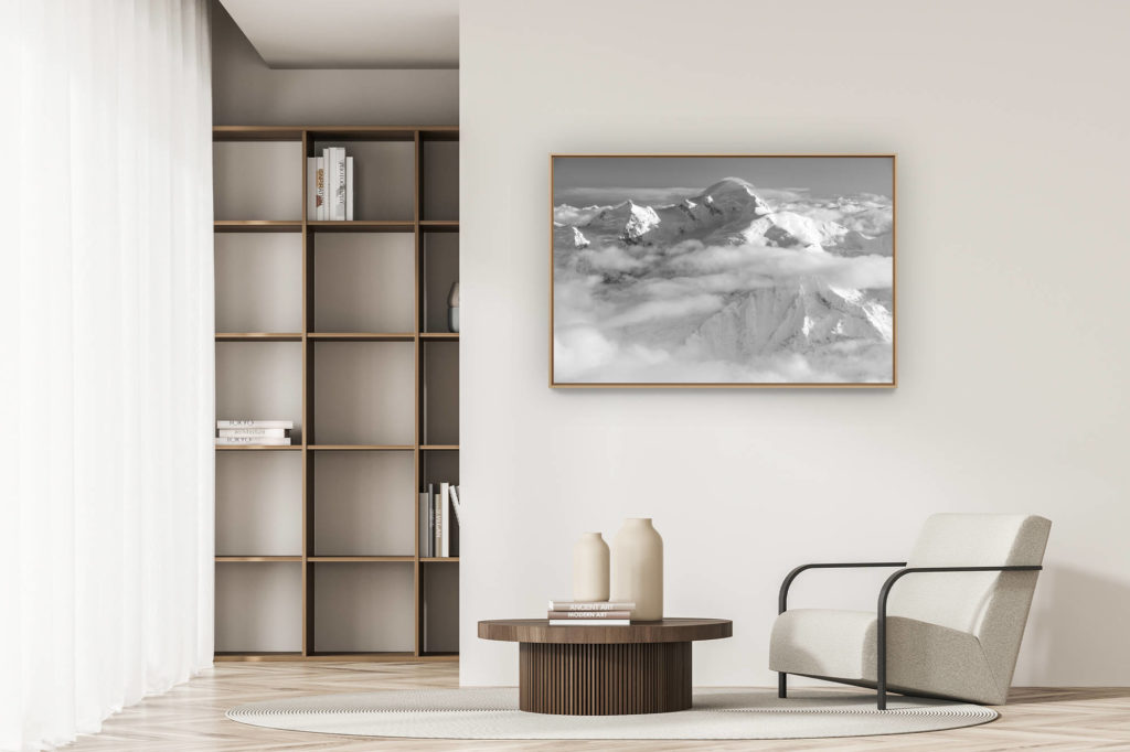 décoration appartement moderne - art déco design - Image de Mont Blanc dans une mer de nuages - Massifs des Alpes - Holy dawn