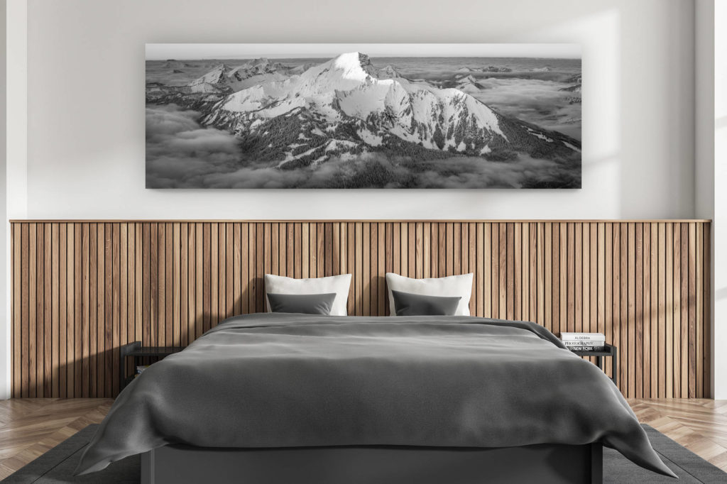 décoration murale chambre adulte moderne - intérieur chalet suisse - photo montagnes grand format alpes suisses - Photo panoramique du Mont de Grange - Photo de montagne Châtel