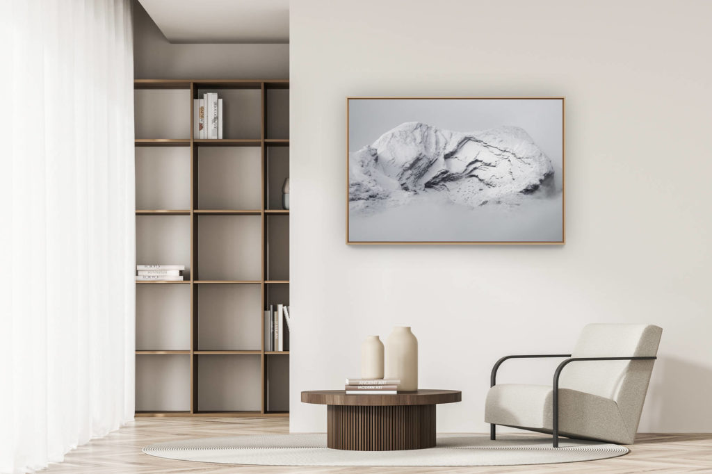décoration appartement moderne - art déco design - Photo des alpes Bernoises noir et blanc - Photo Mont gond