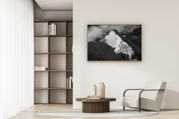 modern apartment decoration - art deco design - North face Ober Gabelhorn - Crans-Montana mountain image