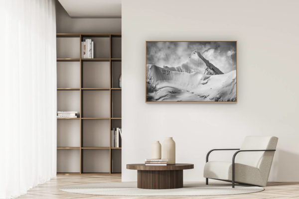 moderne Wohnungsdekoration - art deco design - Val d&#039;Anniviers - Schneefoto in den Bergen Obergabelhorn