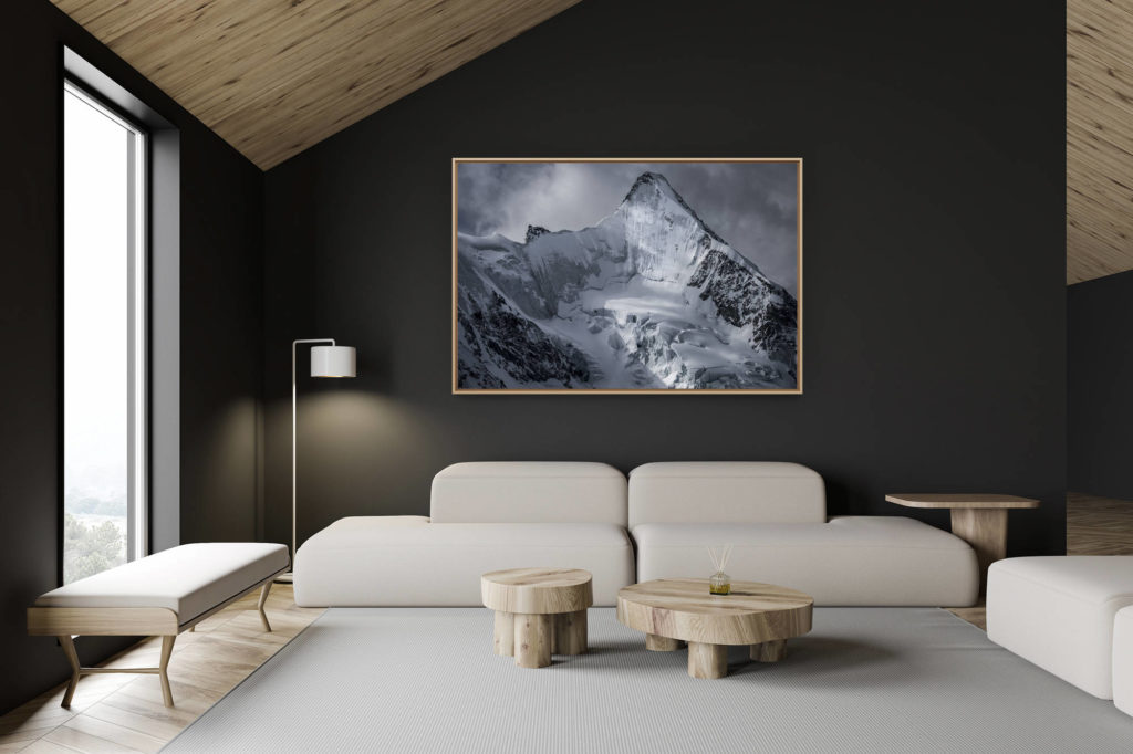 Dekoration Schweizer Chalet - Inneneinrichtung Schweizer Chalet - Bergfoto im Großformat - Obergabelhorn - Foto von Berglandschaft - Val d&#039;Anniviers Crans-Montana