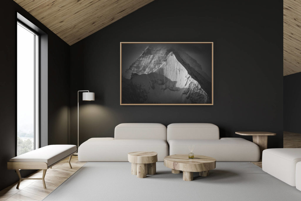 Dekoration Schweizer Chalet - Innenausstattung Schweizer Chalet - Bergfoto im Grossformat - Obergabelhorn Nordwand - Matterhorn