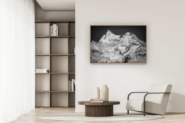 Dekoration moderne Wohnung - art deco design - Bilder Berge Wallis Schweiz Zermatt - Obergabelhorn Wellenkupe