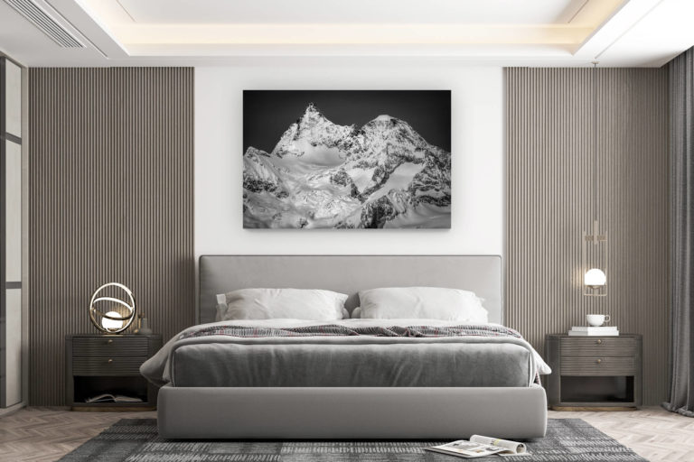 décoration murale chambre design - achat photo de montagne grand format - images montagnes Valais Suisse Zermatt - Obergabelhorn Wellenkupe