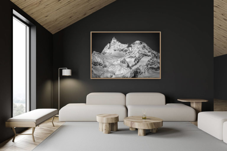 décoration chalet suisse - intérieur chalet suisse - photo montagne grand format - images montagnes Valais Suisse Zermatt - Obergabelhorn Wellenkupe