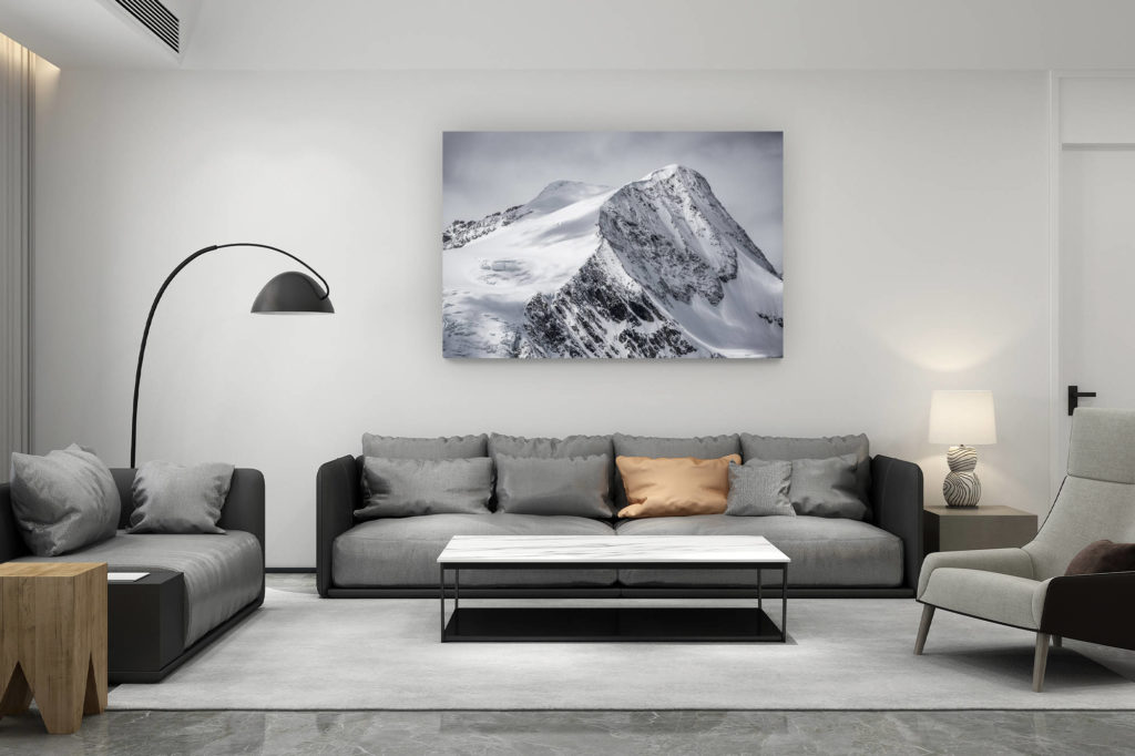 living room decoration contemporary - swiss mountain lovers gift - Val d&#039;hérens - mountain photo Pigne d&#039;Arolla