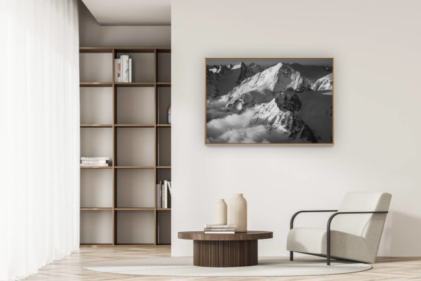 décoration appartement moderne - art déco design - Val d'hérens - image montagne Alpes Pigne d'Arolla, Evèque