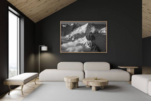 décoration chalet suisse - intérieur chalet suisse - photo montagne grand format - Val d'hérens - image montagne Alpes Pigne d'Arolla, Evèque