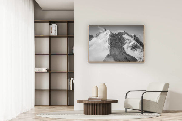 modern apartment decoration - art deco design - Piz Bernina - photos of the swiss alps - Piz Scerscen