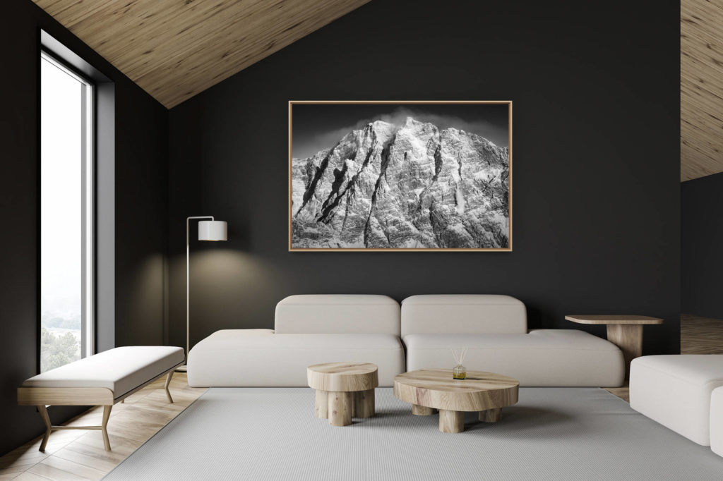 décoration chalet suisse - intérieur chalet suisse - photo montagne grand format - Face Piz Ela - Photo du Piz Ela