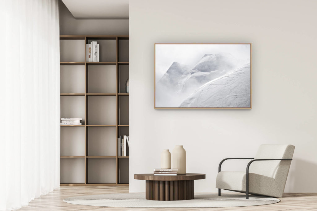 décoration appartement moderne - art déco design - Piz Palu - st moritz suisse-image montagne noir et blanc