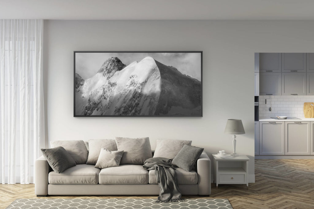 déco salon rénové - tendance photo montagne grand format - Pontresina photo - engadine st moritz dans la vallée des grisons en Suisse