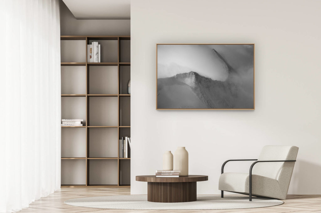 décoration appartement moderne - art déco design - Piz Zupò - suisse engadine- image de montagne noir et blanc