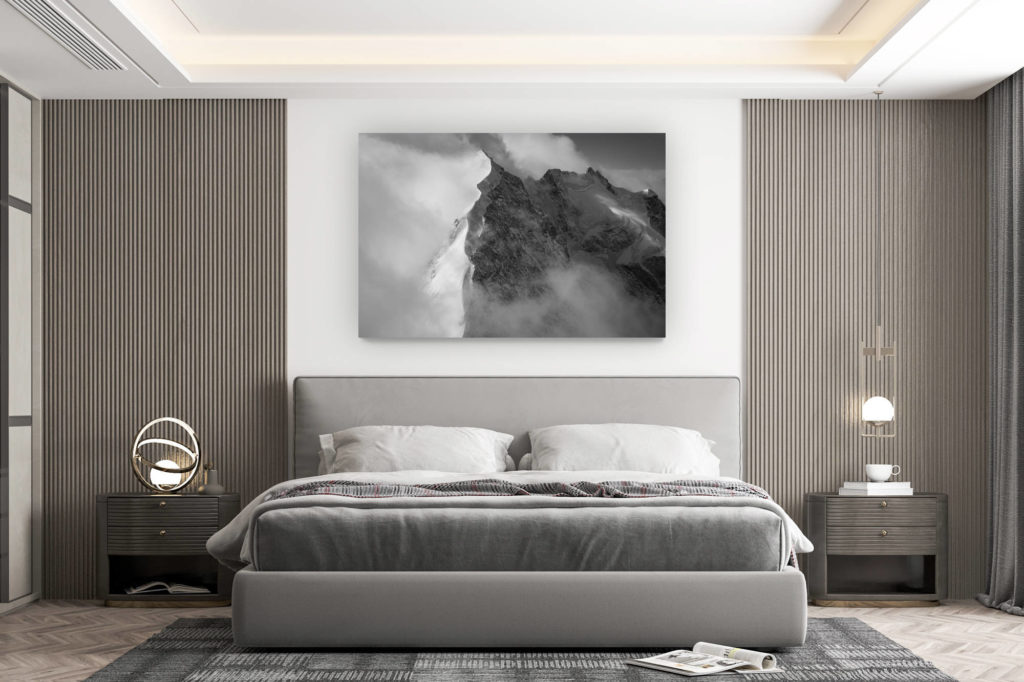 décoration murale chambre design - achat photo de montagne grand format - Pizzo Bianco - Davos Suisse Montagne Scerscen