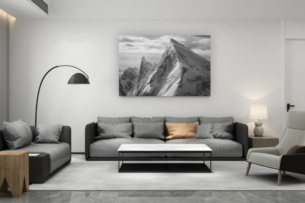 décoration salon contemporain suisse - cadeau amoureux de montagne suisse - Image Pizzo Cengalo - Vallée de l'Engadine Alpes Suisses