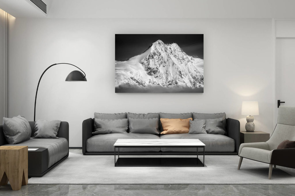 living room decoration contemporary - swiss mountain lovers gift - Photo Valley of Zermatt Valais Switzerland - Schalihorn