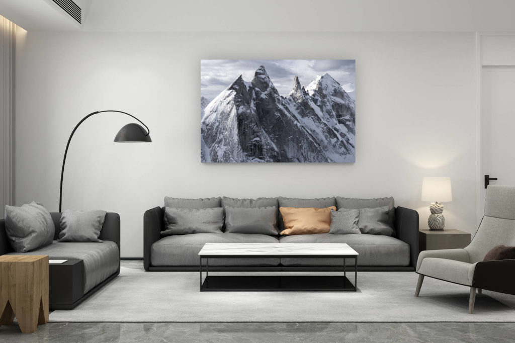 zeitgenössische wohnzimmerdekoration schweiz - geschenk für bergfreunde schweiz - Sciora - Montagne davos photos noir et blanc