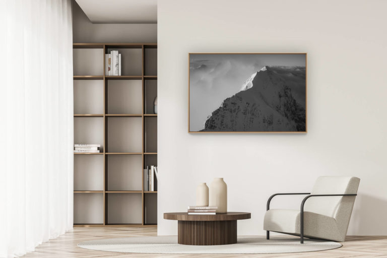 décoration appartement moderne - art déco design - Eiger montagne - Sommets de l'Eiger en photo noir et blanc