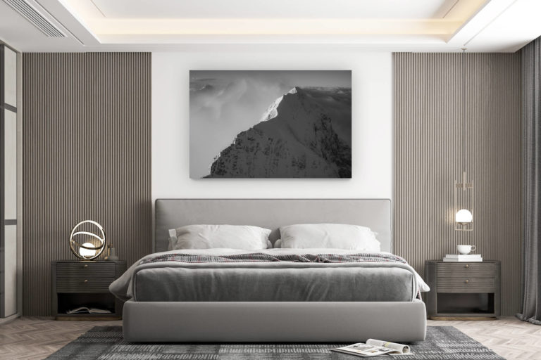décoration murale chambre design - achat photo de montagne grand format - Eiger montagne - Sommets de l'Eiger en photo noir et blanc
