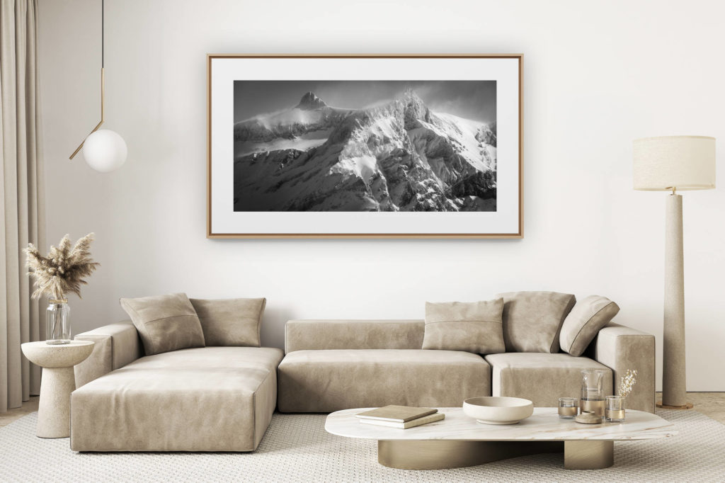 décoration salon clair rénové - photo montagne grand format - Sommet des Diablerets - Paysage panoramique montagne