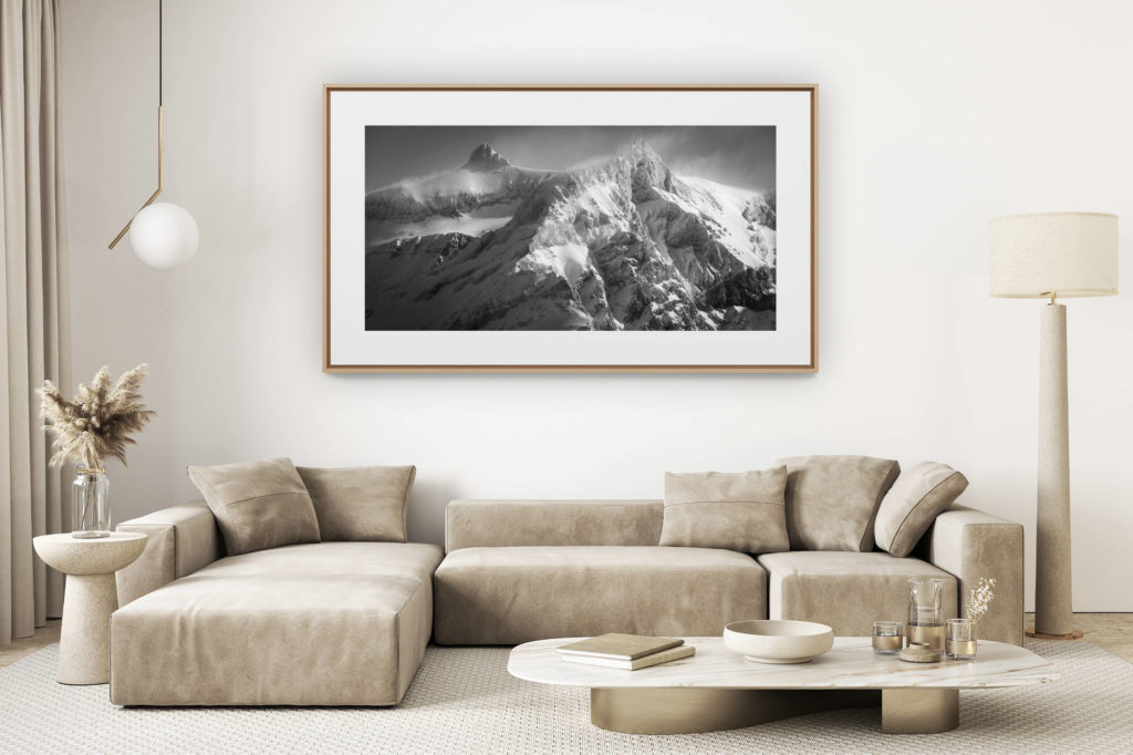 living room decoration Light - large size mountain picture - summit des Diablerets - Panoramic mountain scenery