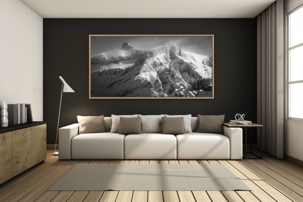 déco salon chalet rénové de montagne - photo montagne grand format -  - Sommet des Diablerets - Paysage panoramique montagne