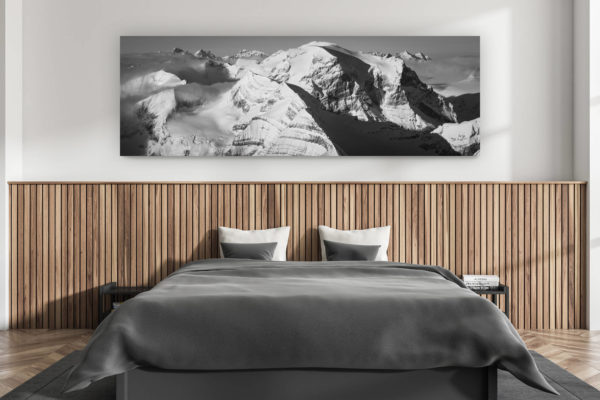 décoration murale chambre adulte moderne - intérieur chalet suisse - photo montagnes grand format alpes suisses - photo montagne suisse toedi - montagne URI - photo glacier - photo panoramique