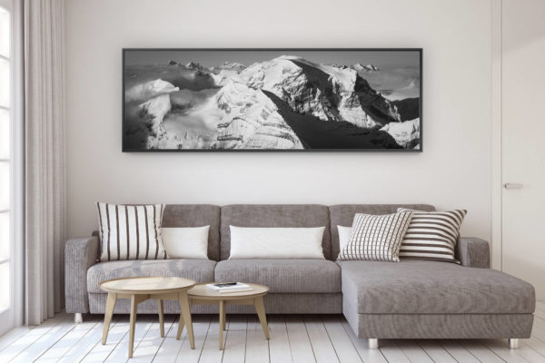 décoration murale design salon moderne - photo montagne grand format - photo montagne suisse toedi - montagne URI - photo glacier - photo panoramique