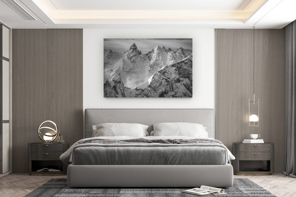 décoration murale chambre design - achat photo de montagne grand format - Photo noir et blanc Toronne dans la vallée de L'engadine