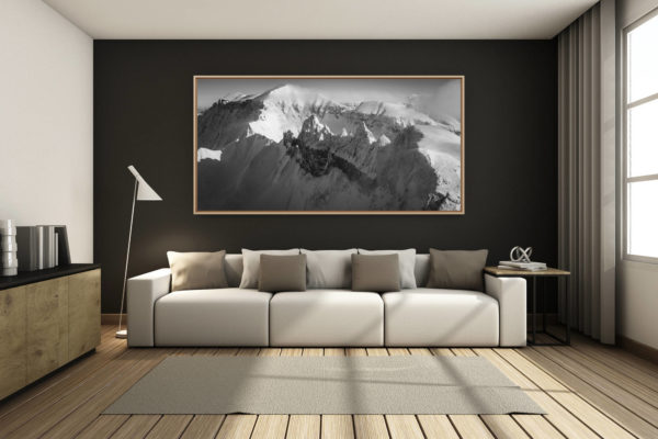 déco salon chalet rénové de montagne - photo montagne grand format -  - Photo des Tschingelhörner - Vue sur les sommets des Tschingelhörner - Tschingelhörner patrimoine mondiale de l'UNESCO