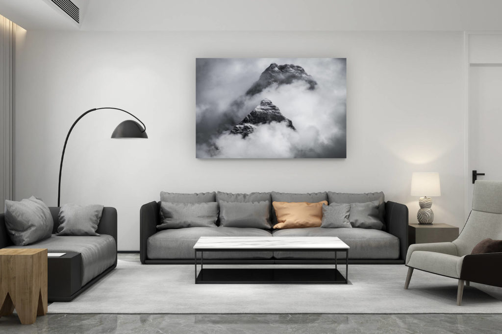décoration salon contemporain suisse - cadeau amoureux de montagne suisse - Mont Cervin - Photo mont cervin Matterhorn - Tyndall vu de Valtournenche