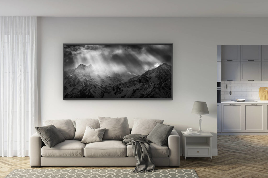 déco salon rénové - tendance photo montagne grand format - Photo de montagne du Val de bagnes suisse