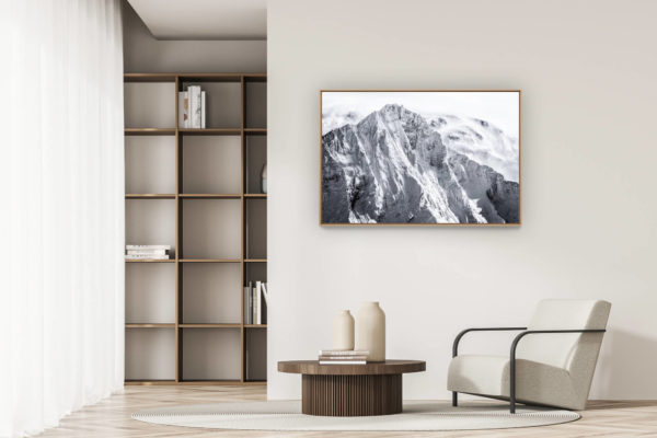 décoration appartement moderne - art déco design - Photo montagne noir et blanc Val d'Anniviers