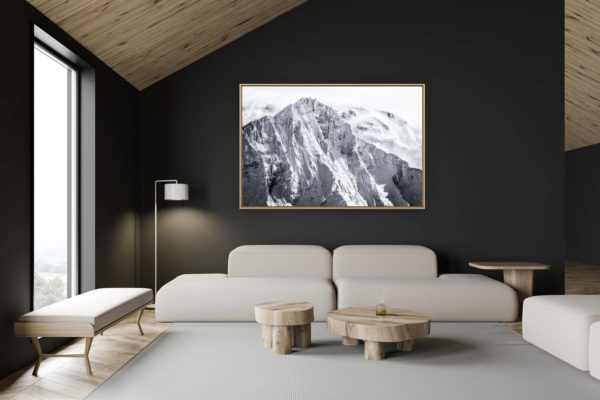 décoration chalet suisse - intérieur chalet suisse - photo montagne grand format - Photo montagne noir et blanc Val d'Anniviers